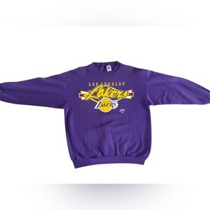 Logo 7 Vintage 90s Los Angeles Lakers Crewneck Sweatshirt Mens Size Large Purple